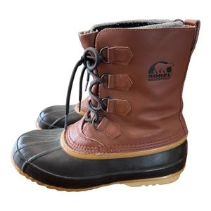 Sorel 1964 Pac Cayenne Leather Lace Waterproof Rubber Duck Boots Men’s Size 10